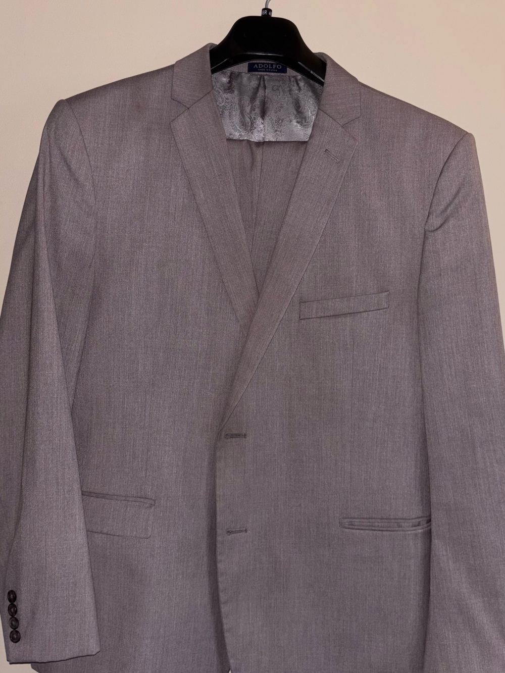 Adolfo Modern Stretch Men's Tan Suit Set 46R 40Wx32L